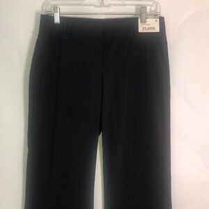 Black Pinstripe Flare Pants